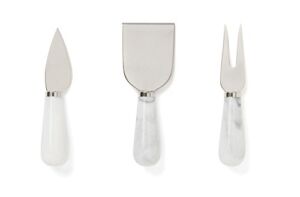 Fox Run Premium 3-Piece White Marble Cheese Knife Set, 1.5 x 4.25 x 6.75 inches