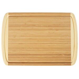 Totally Bamboo Kona Bamboo Carving & Cutting Board with Juice Groove, 18″ x 12-1/2″, Natural Two Tone