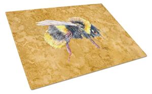 Caroline’s Treasures 8850LCB Bee on Gold Glass Cutting Board Large, 12H x 16W, multicolor