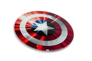 Marvel Avengers Captain America Shield Cutting Board – Tempered Glass With Non-Slip Feet – 11 3/4 inches Round – Great Gift for Marvel Fans