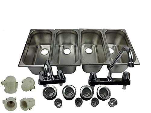 4 Compartment Concession Sink Portable 4 Traps HandWashing Food Truck Trailer | The Storepaperoomates Retail Market - Fast Affordable Shopping
