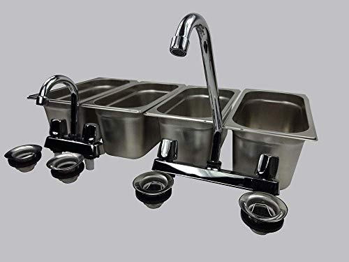 4 Compartment Concession Sink Portable 4 Traps HandWashing Food Truck Trailer | The Storepaperoomates Retail Market - Fast Affordable Shopping