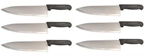 12″ Chef Knife Cozzini Cutlery Imports – Black Handle – Razor Sharp Commercial Kitchen Cutlery – Cook’s Knives (6 Pack – 12″ Chef)