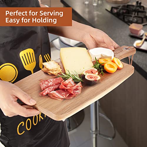 Cibeat Acacia Wood Cutting Board, Chopping Paddle Board With Handle, Wood Kitchen Board for Cheese Bread and Meat, Rectangular Pizza Board – 16.25 x 7.9 Inch | The Storepaperoomates Retail Market - Fast Affordable Shopping