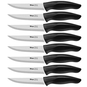 Steak Knives, Steak Knife Set of 8, Serrated Steak Knife, Stainless Steel Steak Knives with Gift Box, Dinner Knives, Black