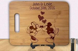 Mouse Kiss Personalized Cutting Board Chopping Block Housewarming Wedding Gifts
