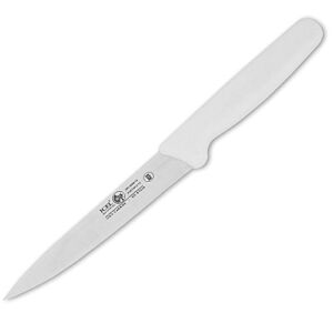Icel Cutlery 5 1/2-inch Stiff Wide Blade Boning Knife, Extra Wide Straight Blade, White Handle