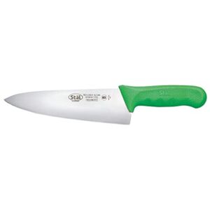 Winco KWP-80G, 8″ Stäl High Carbon Steel Chef’s Knife with Green Polypropylene Handle, Professional Cook’s Knife