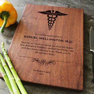 Personalized Cutting Board, Handmade Cutting Board – Personalized Gifts – Wedding Gifts for the Couple, Christmas Gifts, Gift for Parents, Anniversary Gift (3. #99 Medical Appreciation Design)