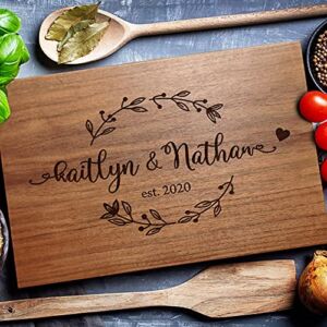 ZOSUN Personalized Cutting Board, Engraved Gift for Anniversary or Wedding, Custom Charcuterie Board for Housewarming, Engagement, Bridal Shower, Unique Gift for arents, Couple, Bride, Groom, (ZSN)