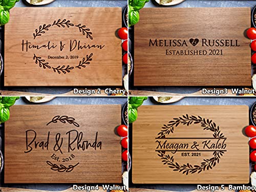 ZOSUN Personalized Cutting Board, Engraved Gift for Anniversary or Wedding, Custom Charcuterie Board for Housewarming, Engagement, Bridal Shower, Unique Gift for arents, Couple, Bride, Groom, (ZSN) | The Storepaperoomates Retail Market - Fast Affordable Shopping