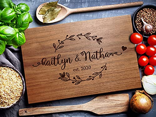 ZOSUN Personalized Cutting Board, Engraved Gift for Anniversary or Wedding, Custom Charcuterie Board for Housewarming, Engagement, Bridal Shower, Unique Gift for arents, Couple, Bride, Groom, (ZSN) | The Storepaperoomates Retail Market - Fast Affordable Shopping