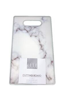 Elle Decor Premium Marble Cutting Board-Medium Chopping Block with Easy Grip Handle-Ideal for Kitchen and Serving Fruits, Vegetables and Cheese-Dishwasher Safe