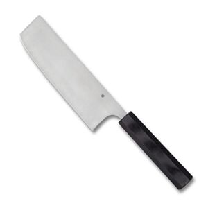 Spyderco Wakiita Nakiri Premium Kitchen Knife with 7.29″ CTS BD1N Stainless Steel Stainless Blade and Black G-10 Handle – Plainedge – K17GP