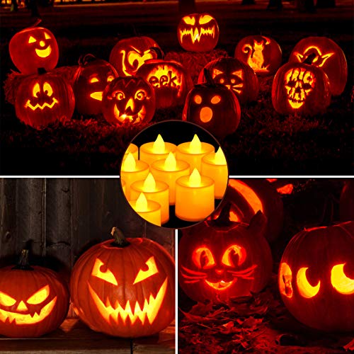 Halloween Pumpkin Carving Kit, 11 Pieces Pumpkin Carving Tools Sets with 12 Pumpkin LED Candles Lights, Professional Heavy Duty Stainless Steel Pumpkin Cutting Knife Supplies for Halloween Decoration | The Storepaperoomates Retail Market - Fast Affordable Shopping