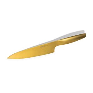 Hast 8” Chef Knife – High Performance Kitchen Knife- Powder Steel – Japanese Blade Style – Patented Award Winning Timeless Design – Ergonomic Handle – Minimalist Kitchen (Titanium Gold)