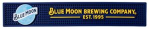 BLUE MOON Brewing Company Beer Bar Mat Spill Mat Rail Drip Mat – 20.75″ x 3.5″