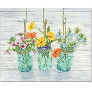 CounterArt ‘Flowering Herbs’ Glass Cutting Board, 15 x 12″