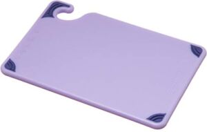 San Jamar Saf-T-Grip Plastic Cutting Board with Safety Hook, 6″ x 9″ x 0.375″, Purple