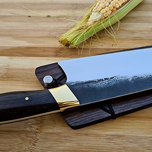 Vetus Multipurpose Chefs Knife with Finger Guard|8 inches 12C27 Stainless Steel Super Sharp Chefs Knives| Ergonomic Wangy Handle Comes With Saya and Gift Box | The Storepaperoomates Retail Market - Fast Affordable Shopping