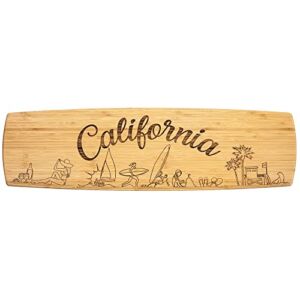 Totally Bamboo California Extra-Large Charcuterie Board and Cheese Plate with Engraved Artwork, 30″ x 8.5″