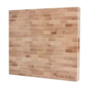 1st choice Nolla Maple End Grain Wooden Cutting Boards for Kitchen – 18″ x 16″ x 1,75” Made in USA, – Reversible Maple Wood Large Cutting Board with Side Handle Indents