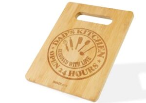 Bamboo Cutting Board for Dad, Grilling Cutting Board Gifts for Dad on Birthday/Christmas/Father’s Day, Laser Engraved Personalized Gifts, Double-Sided Use (11.02”x8.66”)