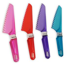 Premium Plastic Lettuce Knives/Cake Knife w/Serrated Edge – Set of 4