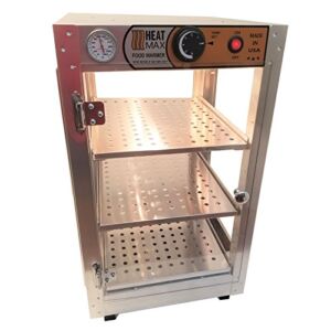 HeatMax 14x14x24 Commercial Food Warmer, Pizza, Pastry, Patty, Empanada, Hot Food, Concession, Catering, Convenience Store, Display Case – Made in USA with Service and Support