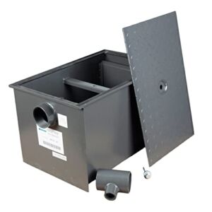 Wentworth 40 Pound Commercial Grease Trap Interceptor for Restaurant Under Sink Kitchen, 20 GPM, WP-GT-20