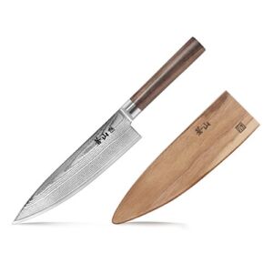 Cangshan J Series 62762 X-7 Steel Sashimi Chef Knife With Walnut Sheath, 8-Inch
