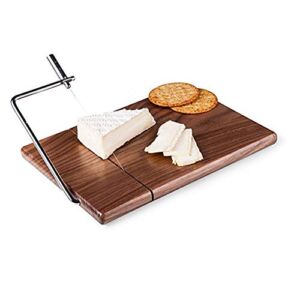 FantasyDay Cheese Slicer, Walnut Wood Cheese Cutter with Durable Wire Cutting Board, Cheese Butter Dessert Food Slicer with 1 Replaceable Wires – Handmade Craft Kitchen Cooking Serving Baking Tool