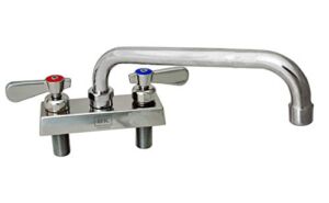 BK Resources EVO-4DM-10 Evolution Series 4″ on Center Deck Mount Stainless Steel Faucet with 10″ Spout
