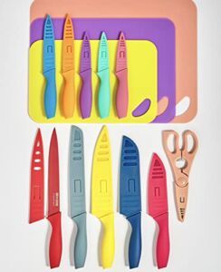Art and Cook 25-PC. Cutlery Set, Colorful Knives With Matching Blade Covers