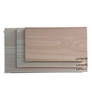 UHEIM Premium One-Piece Cypress Hinoki Solid Wood Cutting Board, Korean Cutting Board for Kitchen, Chef. Wooden Kitchen Double Chopping, Cutting, Serving Board. Large, Middle, Small 3 Size (Small)