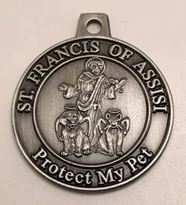 St. Francis Protect My Pet Medal Tags 1 inch Dia(BOP11)