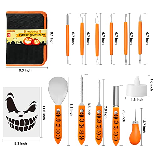 Halloween Pumpkin Carving Kit Tools, 23Pcs Professional Heavy Duty Stainless Steel Carving Set for Pumpkin Jack-o-Lanterns, Pumpkin Carving Set with Carrying Case | The Storepaperoomates Retail Market - Fast Affordable Shopping