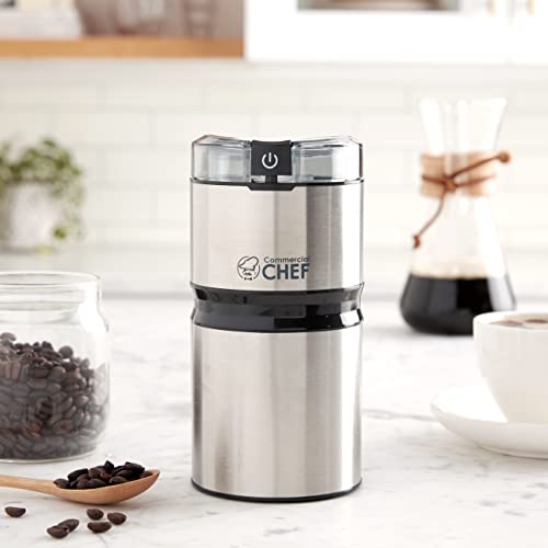 Electric Coffee Grinder Spice Grinder – Stainless Steel Blades Grinder for Coffee Bean Seed Nut Spice Herb Pepper, Brushed Stainless Steel Texture and Transparent Lid | The Storepaperoomates Retail Market - Fast Affordable Shopping