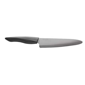 Kyocera Innovation Series Ceramic 7″ Professional Chef’s Knife with Soft Touch Ergonomic Handle-Black Blade, Black Handle