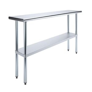 AmGood 14″ X 60″ Stainless Steel Work Table | Metal Kitchen Food Prep Table | NSF