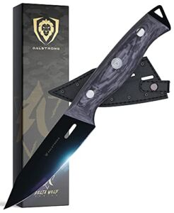 Dalstrong Paring Knife – 4″ – Delta Wolf Series Knife – Ultra-Thin & Zero Friction Blade – HC 9CR18MOV Steel – Black Titanium Nitride Coating – G10 Camo Handle – Leather Sheath