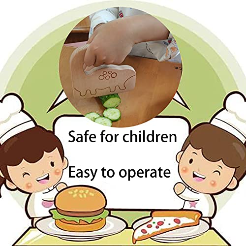 YAPULLYA Wooden Kids knife for Training and Safe Cutting, Cute Dinosaur Shape Toddler Knife Kitchen Cooking Tool | The Storepaperoomates Retail Market - Fast Affordable Shopping