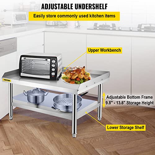 VEVOR Stainless Steel Equipment Grill Stand, 48 x 28 x 24 Inches Stainless Table, Grill Stand Table with Adjustable Storage Undershelf, Equipment Stand Grill Table for Hotel, Home, Restaurant Kitchen | The Storepaperoomates Retail Market - Fast Affordable Shopping