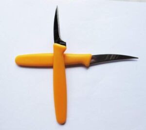 JAGUAR Set Fruit Carving Knife Plastic Handle Yellow.02.5 inch 2 Pcs. of Thailand