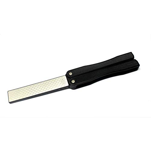 Oudtinx 400/600 Grit Pocket Knife Sharpener Folding Diamond Knife Sharpener Double-Sided Sharpening Stone for Outdoor Camping Garden Kitchen (Black) (Foldable) | The Storepaperoomates Retail Market - Fast Affordable Shopping