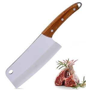 Cleaver Kitchen Knife 7 Inch Butchers Knife Professional Chef Knife Boning Vegetables Knife Forged High Carbon Stainless Steel Cleaver Knife for Meat Cutting with Ergonomic Handle