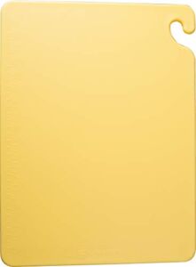 San Jamar CB121812YL CB121812 Cut-N-Carry Co-Polymer Cutting Board, 18″ Length x 12″ Width x 1/2″ Thick, Yellow