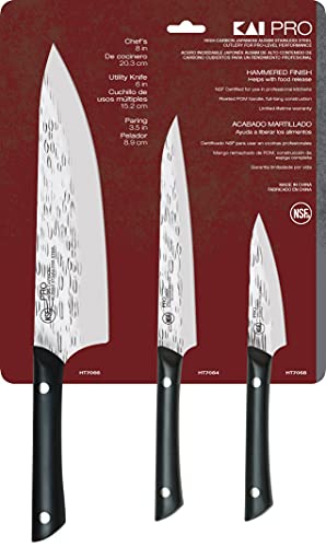 Kai PRO 3 Piece Starter Knife Set, Kitchen Knife Set, Includes 8″ Chef’s Knife, 3.5″ Paring Knife, and 6″ Utility Knife, From the Makers of Shun | The Storepaperoomates Retail Market - Fast Affordable Shopping