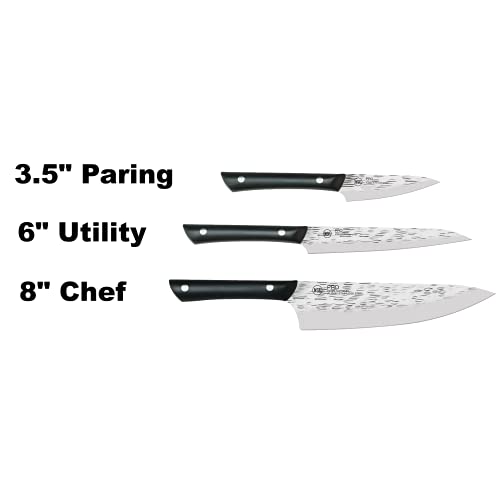 Kai PRO 3 Piece Starter Knife Set, Kitchen Knife Set, Includes 8″ Chef’s Knife, 3.5″ Paring Knife, and 6″ Utility Knife, From the Makers of Shun | The Storepaperoomates Retail Market - Fast Affordable Shopping