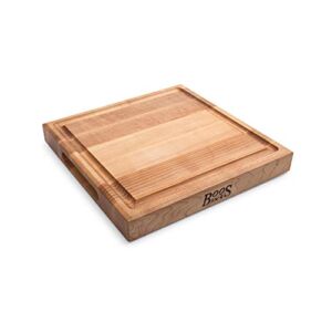 John Boos Block CB1052-1M1212175 Maple Wood Square Cutting Board with Juice Groove, 12 Inches x 12 Inches x 1.5 Inches